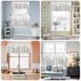 thumbnail image 3 of Kitchen Window Curtains Valance and Tier Set, Vintage Green Herbs Flowers Plants Rod Pocket Tier Curtains and Valance 3 Piece Set, Abstract Art Lines Window Treatment for Bedroom Living Room, 3 of 9