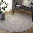 thumbnail image 2 of SAFAVIEH Braided Baxter Striped Machine Washable Reversible Area Rug, Beige/Light Grey, 3' x 3' Round, 2 of 13