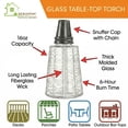 thumbnail image 6 of Seraphic Table Top Citronella Torches for Outdoor Patio, 16oz Decorative Glass Torch Citronella Oil Candles for Outside Deck, Garden, Parties, Set of 3, Blue, 6 of 11