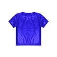thumbnail image 4 of Jizyo Kids Boys Girls Shiny Metallic T-Shirts Short Sleeves Sparkly Tee Tops for Hip Hop Jazz Disco Royal Blue 130, 4 of 7
