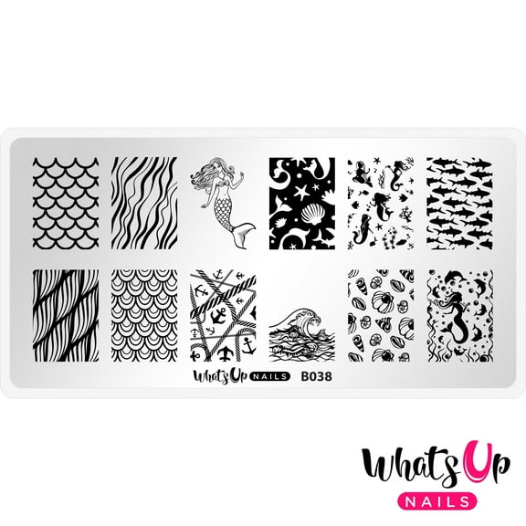 Whats Up Nails B038 Lost at Sea Metal Stamping Plate for Nail Art Design