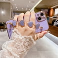 thumbnail image 1 of Funda De Lujo Para IPhone 11 12 Pro MAX Mini X XR XS 7 8 Plus SE 2020 2022 Caso Cadena Amor Corazón Pulsera Carcasa Protector Suave Galvanizado Teléfono Cubierta, 1 of 4