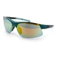 thumbnail image 4 of SA106 Semi Rimless Sport Sunglasses UV400 Lightweight Performance Eyewear Green Frame - Orange Mirror Lens, 4 of 7