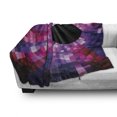 thumbnail image 3 of Abstract Soft Flannel Fleece Blanket, Mosaic Pattern Design Vibrant Colors Tiles Modern Circular Geometric Graphic, Cozy Plush for Indoor and Outdoor Use, 50" x 60", Pink Purple Red, by Ambesonne, 3 of 6