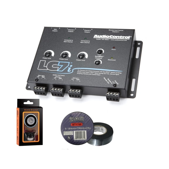 AudioControl LC7i 6-channel line output converter  Free Absolute Electrical Tape  Phone Holder