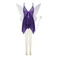 thumbnail image 1 of SUNSIOM Ensemble de Costume de Fée pour Femmes Robe Caraco en Dentelle et Maille Ailes de Fée Baguette Bas à Paillettes Ensemble 4 Pcs, 1 of 8