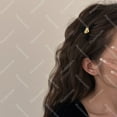 thumbnail image 2 of 1 pcs flocked gold heart clip-back hair clip-forehead hair bangs clip-duckbill clip side ear clip, 2 of 3