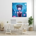 thumbnail image 2 of Stupell Industries Girl Pink Flower Blossoms Garden Fairies Blue Scenery Canvas Wall Art, 36 x 36, Design by Jeremiah Ketner, 2 of 7
