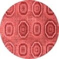 thumbnail image 1 of Ahgly Company Machine Washable Indoor Round Abstract Red Modern Area Rugs, 8' Round, 1 of 4