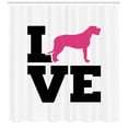 thumbnail image 3 of Ambesonne Irish Wolfhound Shower Curtain, Love Text and Dog, 69"Wx84"L, Charcoal Grey and Hot Pink, 3 of 3