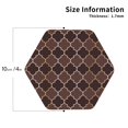 thumbnail image 3 of Balery 4 Pcs Brown Gold Gridleather Coasters Set, Drink Table Cup Coasters For Living Room Kitchen Coffee Decor, 3 of 9