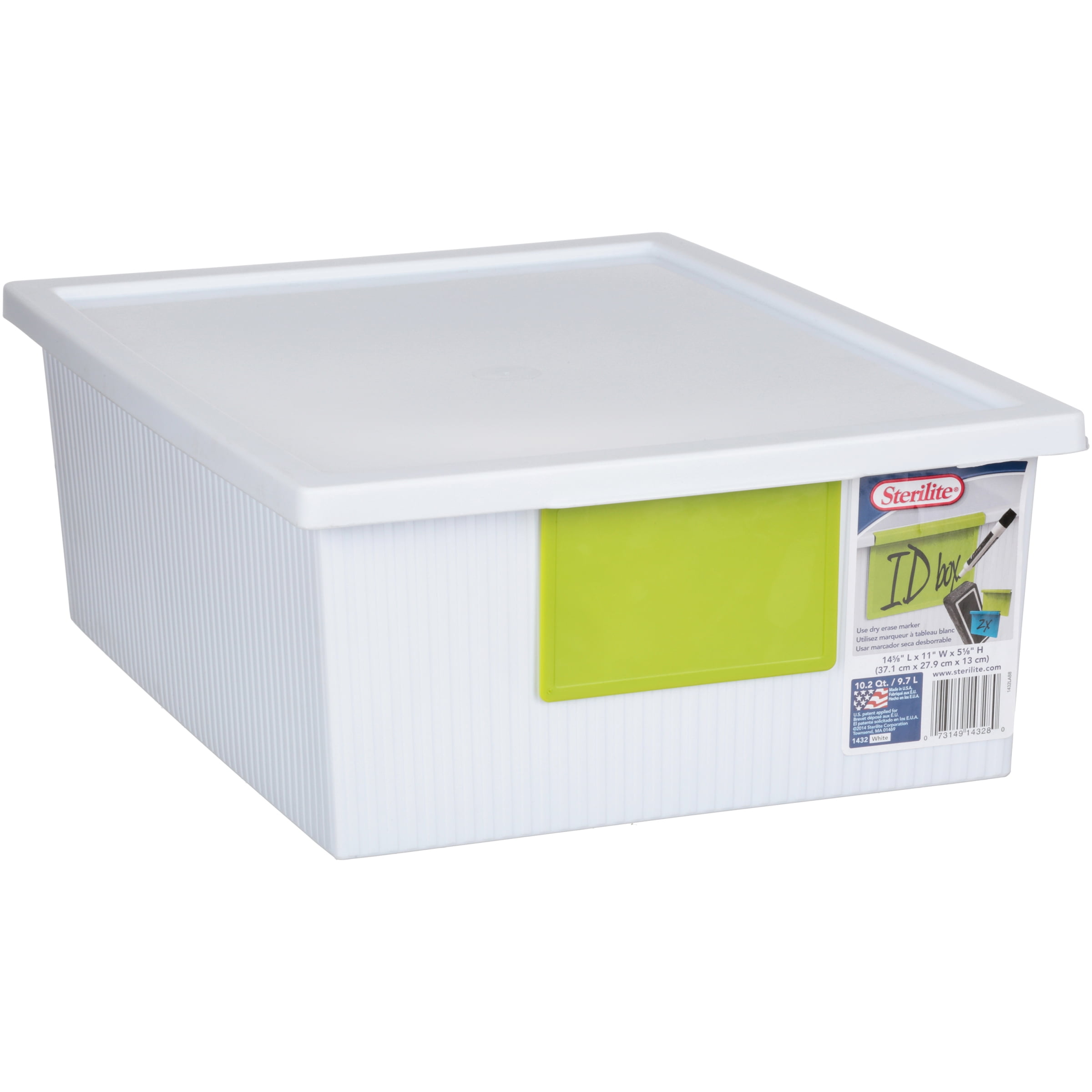 Sterilite 10.2 Quart ID Box- White (Available in Case of 6 or Single Unit)