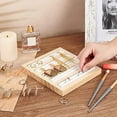 thumbnail image 4 of 1pc Ring Display Board White Leather Ring Earrings Trays 6.5x5.91x0.67inch 5 Slots Bamboo Ring Holder Ring Display, 4 of 9