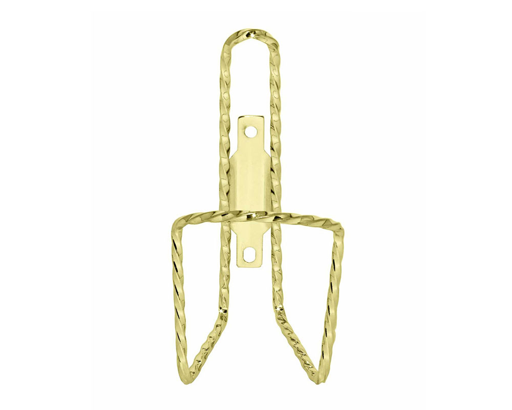 Alta Bicycle All Gold Twisted Steel Bottle Cage Gold Part Bike