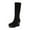 A Black, variant on Wovix Women's Medium and Wide Calf Boots Trendy Retro Round Toe Platform Mid-Calf Boots Daily Party Wear Work Black 36