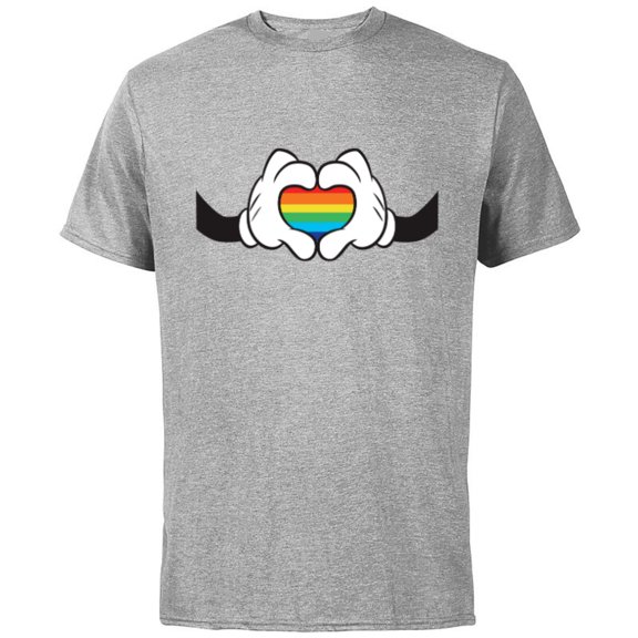 Disney Mickey Mouse Rainbow Hands - Short Sleeve Cotton T-Shirt for Adults -Customized-Athletic Heather
