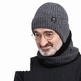 thumbnail image 5 of Unisex Fleece-Lined Winter Beanie with Earflaps, Elastic Knitted Hat + Neck Warmer Two-Piece Set for Cold Weather, 5 of 9