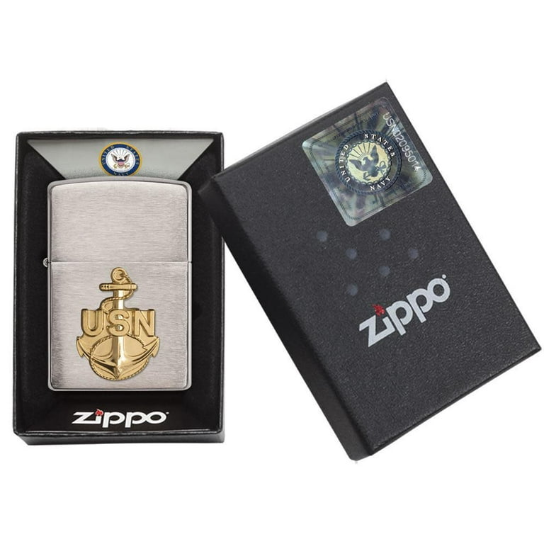 Zippo Nautical Flags and Anchor Design Brushed Brass Pocket Lighter … :  : Health & Personal Care