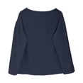 thumbnail image 5 of Yuhangmm Womens T Shirts, Summer Boat Neck Long Sleeve Oversized Casual Loose Fit Tunic Yoga Shirts Women Navy M, 5 of 6