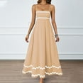 thumbnail image 2 of Kaemgyyd Maxi Dresses for Women Spaghetti Strap High Waist Boho Long Flowy Dresses Ruffle a Line Beach Sundresses, 2 of 4