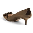 thumbnail image 6 of YDN Women's Pointed Toe Pumps Low Kitten Heels Slip On Buckle Style Basic Dress Shoes for Party Daily Office Prom Size 8 Chocolate, 6 of 6