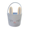 thumbnail image 2 of Cesta de conejito de Pascua con asa, adorable bolsa de golosinas vacía, organizador de almacenamiento Azul, 2 of 9