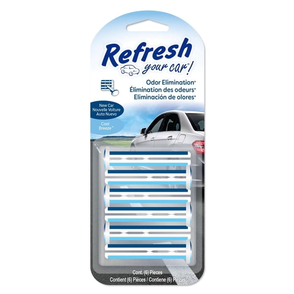 Refresh Your Car! Vent Air Freshener (New Car /Cool Breeze Scent, 6 Pack)