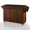thumbnail image 4 of HomeStock Classic Charm Full Size Kitchen Cart With Top, Mahogany Finish, 51.5 X 18 X 35.25 Inches, Shelved And Drawer Storage, Modern Mobile Kitchen Cart-Color:Black Granite Top, 4 of 10