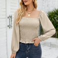 thumbnail image 6 of Summer Tops, Shirts for Women, Stylish Women's Chiffon Slim Fit Shirt Long Sleeve Casual Top Elegant Square Neck Blouse for Daily Wear Comfortable Fashion, 6 of 8