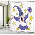 thumbnail image 4 of Ambesonne Magician Shower Curtain, Wizard and Crystal Ball, 69"Wx84"L, Mustard Dark Violet, 4 of 4