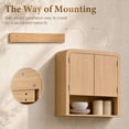 thumbnail image 7 of Aitjunz 46" W Kitchen Wall Cabinet, Wooden Wall Mounted Cabinet with Doors and Adjustable Shelf for Dining Room and Bathroom, Natural, 7 of 7