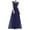 Dark Blue, variant on TMOYZQ Women's Elegant Floral Lace Ruched A-Line Wedding Guest Maxi Dress Chiffon Evening Cocktail Party Dresses Bridesmaid Dress Formal Prom Gowns