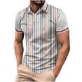 thumbnail image 5 of Fnnxeal Mens Polo Shirts, Big and Tall Shirt Striped Collared Summer Casual Light Blue Polo Shirts for Men Size 4XL, 5 of 5