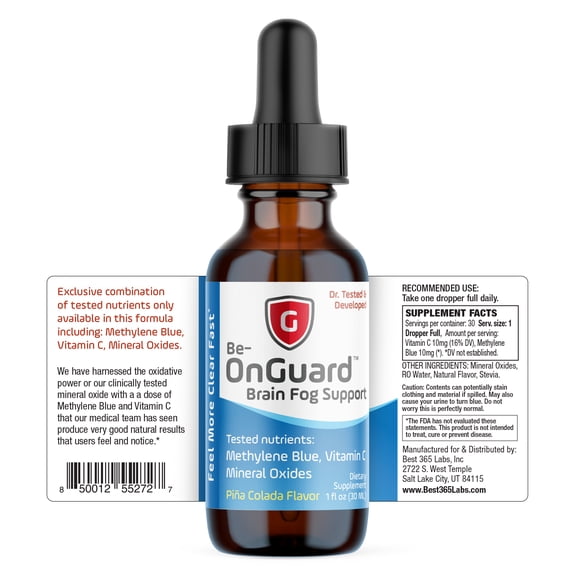 Be-Onguard Brain Fog Supplement with Methylene Blue & Vitamin C