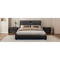 thumbnail image 3 of RGB LED Lighted Full Size Bed in Black with Thickened Faux Leather Headboard and Bluetooth Speakers, 3 of 15