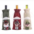 thumbnail image 4 of 3 artículos de decoración navideña juego de botellas de vino champán bolsa para botellas de vino vestido de mesa 30*14cm, 4 of 5
