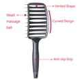 thumbnail image 4 of Perfehair Curved Vent Brush, Barber Blow Drying Brush with Nylon Detangling Pins, Anti-Static - Grey, 4 of 8