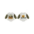thumbnail image 3 of Caoirhny Baby Girls Boys Sweatshirts Rompers Halloween Clothes Letter Pumpkin Print Contrast Color Long Sleeve Toddler Fall Bodysuits, 3 of 9
