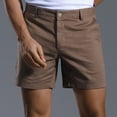 thumbnail image 2 of KPOPLK mens shorts Male Summer Sport Solid Shorts Drawstring Solid Pocket Shorts Quarter Pants Men Casual Shorts Size XL,Brown, 2 of 5