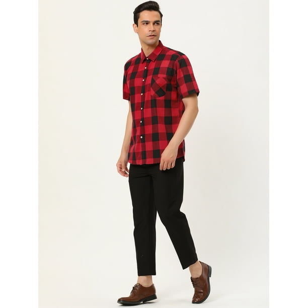 Camisa cuadros roja y negra hombre hotsell
