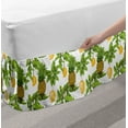 thumbnail image 2 of Tropical Bed Skirt, Pineapple Mango Leaves Palmatia Botany Art, Elastic Bedskirt Dust Ruffle Wrap Around for Bedding Decor, 4 Sizes, White Multicolor, by Ambesonne, 2 of 2