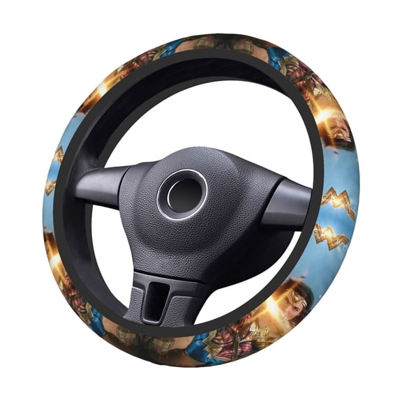 Won-Der Wo-Man Steering Wheel Cover Elastic Stretch Breathable Vehicle Steering Wheel Protector Car Interior Accessories