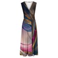 thumbnail image 4 of Vestido Corto de Verano de Moda sin Mangas con Cuello en V Impreso Vestido Casual Grande Del Doblado para Diario, 4 of 5