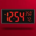 thumbnail image 4 of kurtrusly Large LED Digital Wall Clock with Indoor Temperature Living Room Bedside White, 4 of 8