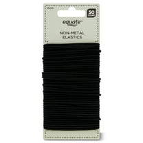 Equate Elastics No-Metal Hair Ties, Black, 50 Count
