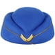 thumbnail image 1 of EeaseMX Sombrero de azafata de aire para mujer Sombrero de asistente de vuelo de lana Gorra de azafata para disfraz Cosplay Interpretación musical - Talla M (azul real), 1 of 7