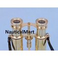 thumbnail image 2 of Nautical Captain's Brass Binoculars with Leather Case 6", 2 of 4