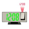 thumbnail image 2 of Espejo Reloj despertador Radio Atenuador digital Proyección dual Snooze Espejo LED Escritorio broadcast FM Habitación para niños Guardería Gloria Despertador digital, 2 of 8
