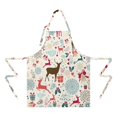 thumbnail image 2 of Multicolor Christmas Deer Apron-Garden Aprons for Women with Pockets-Cotton Linen Waterproof Kitchen Cooking Gardening Aprons Adjustable for Kitchen,Cooking,BBQ and Salon 32"x27", 2 of 7