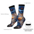 thumbnail image 6 of Honeii Elegant Blue Gold Blooms Print Adult Socks,Crew Socks,Casual Calf Socks,Daily Wear Socks for Men & Women, Perfect for Sports, Casual and Everyday Use, 6 of 6
